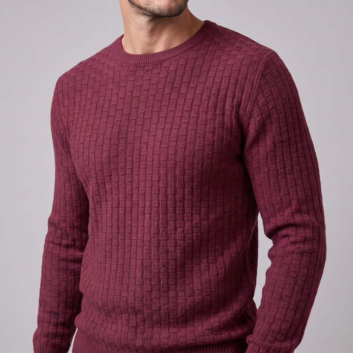 Godfrey | Relaxed Basketweave Crew Neck Jumper