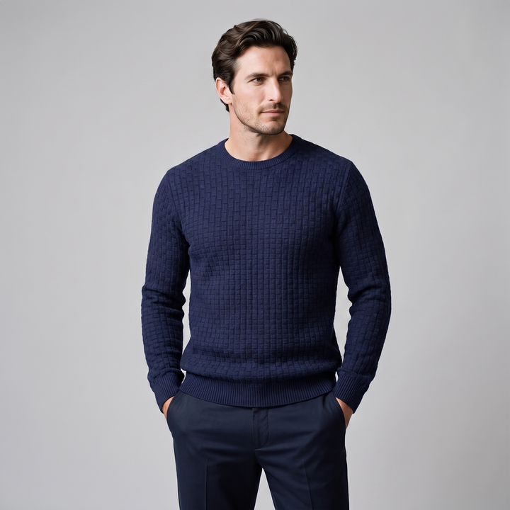 Godfrey | Relaxed Basketweave Crew Neck Jumper