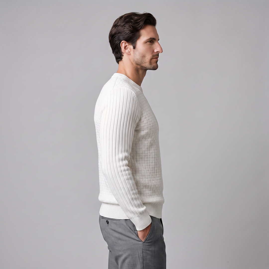 Godfrey | Relaxed Basketweave Crew Neck Jumper