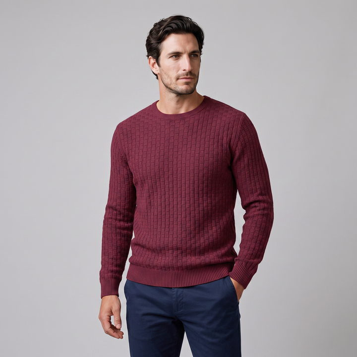 Godfrey | Relaxed Basketweave Crew Neck Jumper