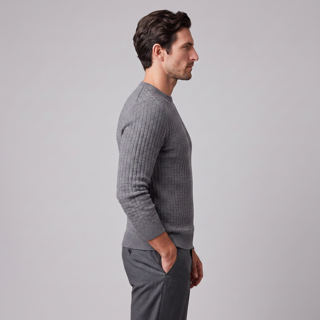 Godfrey | Relaxed Basketweave Crew Neck Jumper