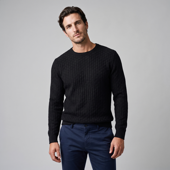 Godfrey | Relaxed Basketweave Crew Neck Jumper