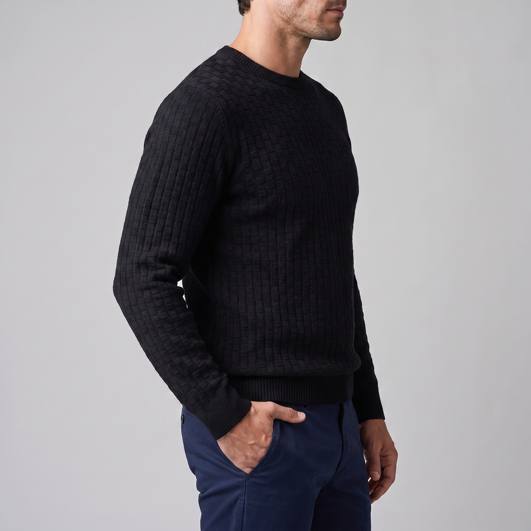 Godfrey | Relaxed Basketweave Crew Neck Jumper