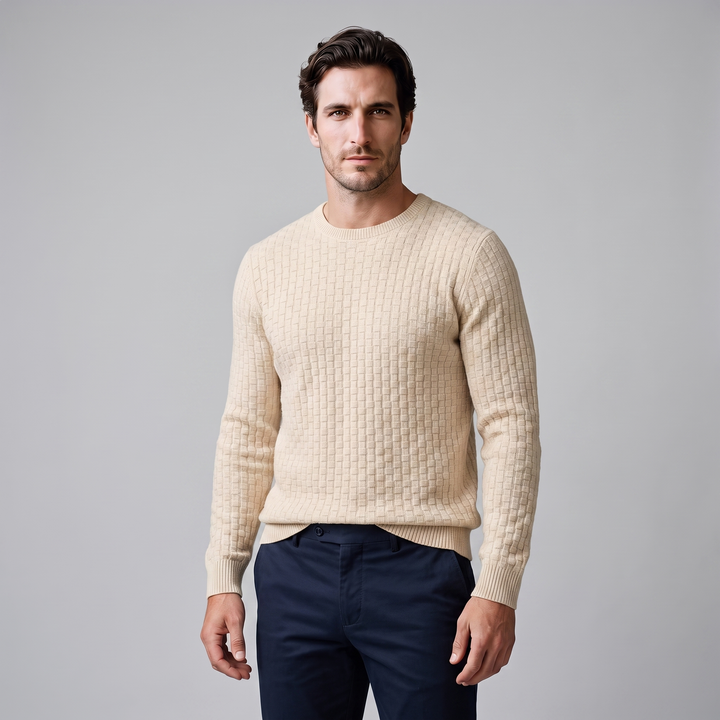 Godfrey | Relaxed Basketweave Crew Neck Jumper