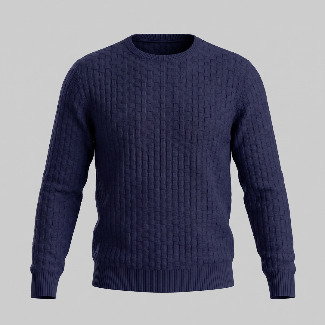 Godfrey | Relaxed Basketweave Crew Neck Jumper