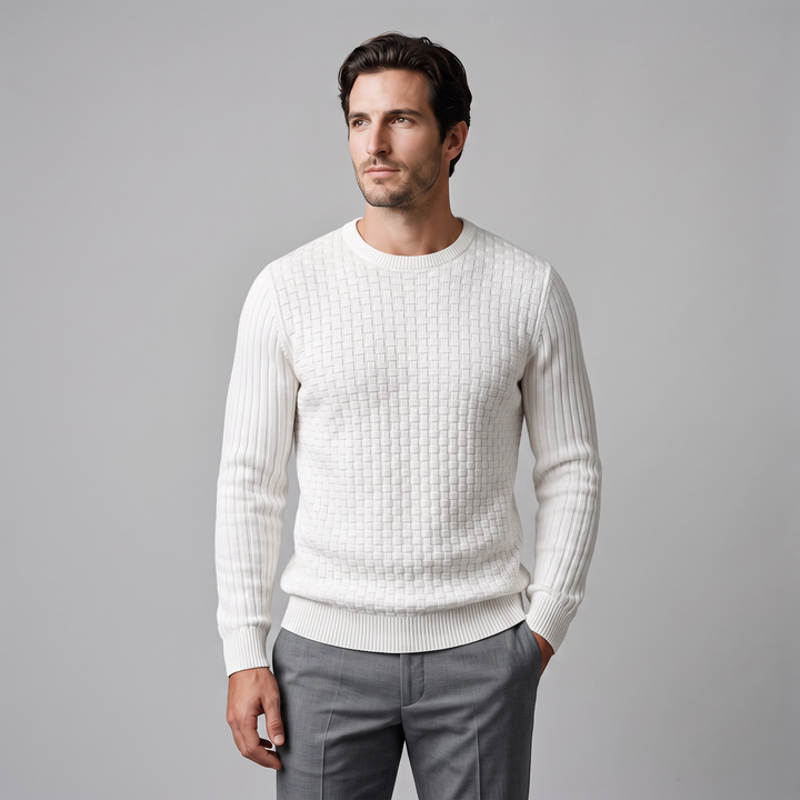 Godfrey | Relaxed Basketweave Crew Neck Jumper