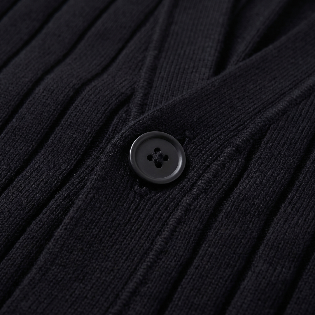 Justus | Stylish Ribbed V-Neck Cardigan Mens Knitted