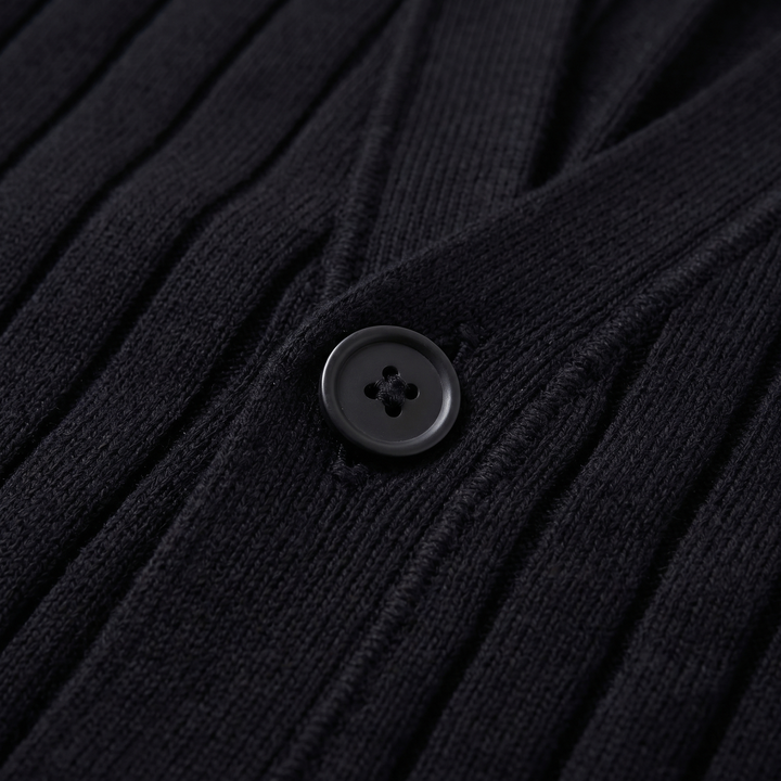 Justus | Stylish Ribbed V-Neck Cardigan Mens Knitted
