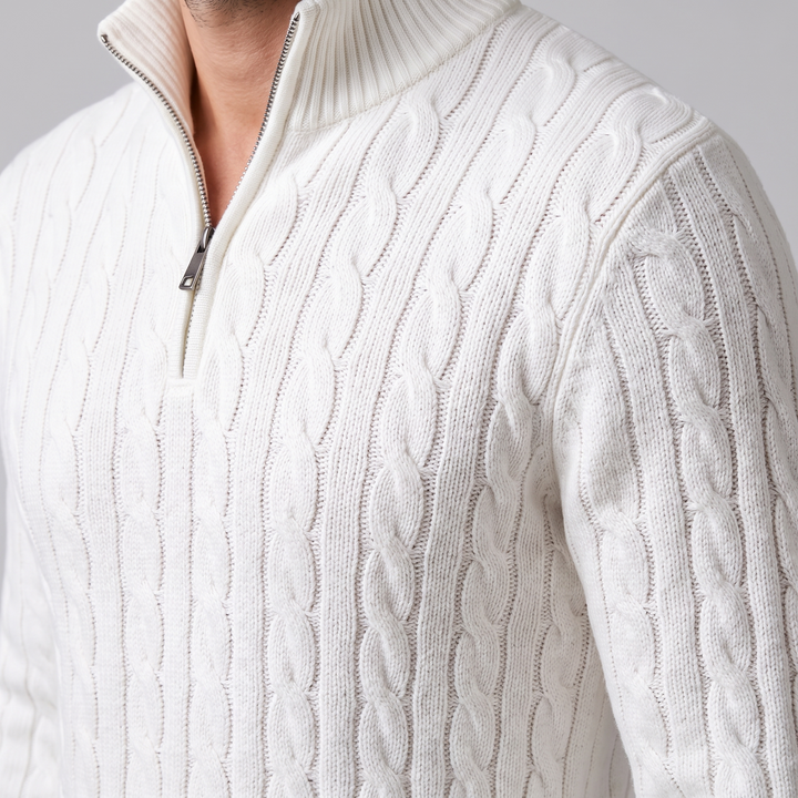 Emrys | Warm Cable Knit Half-Zip Sweater