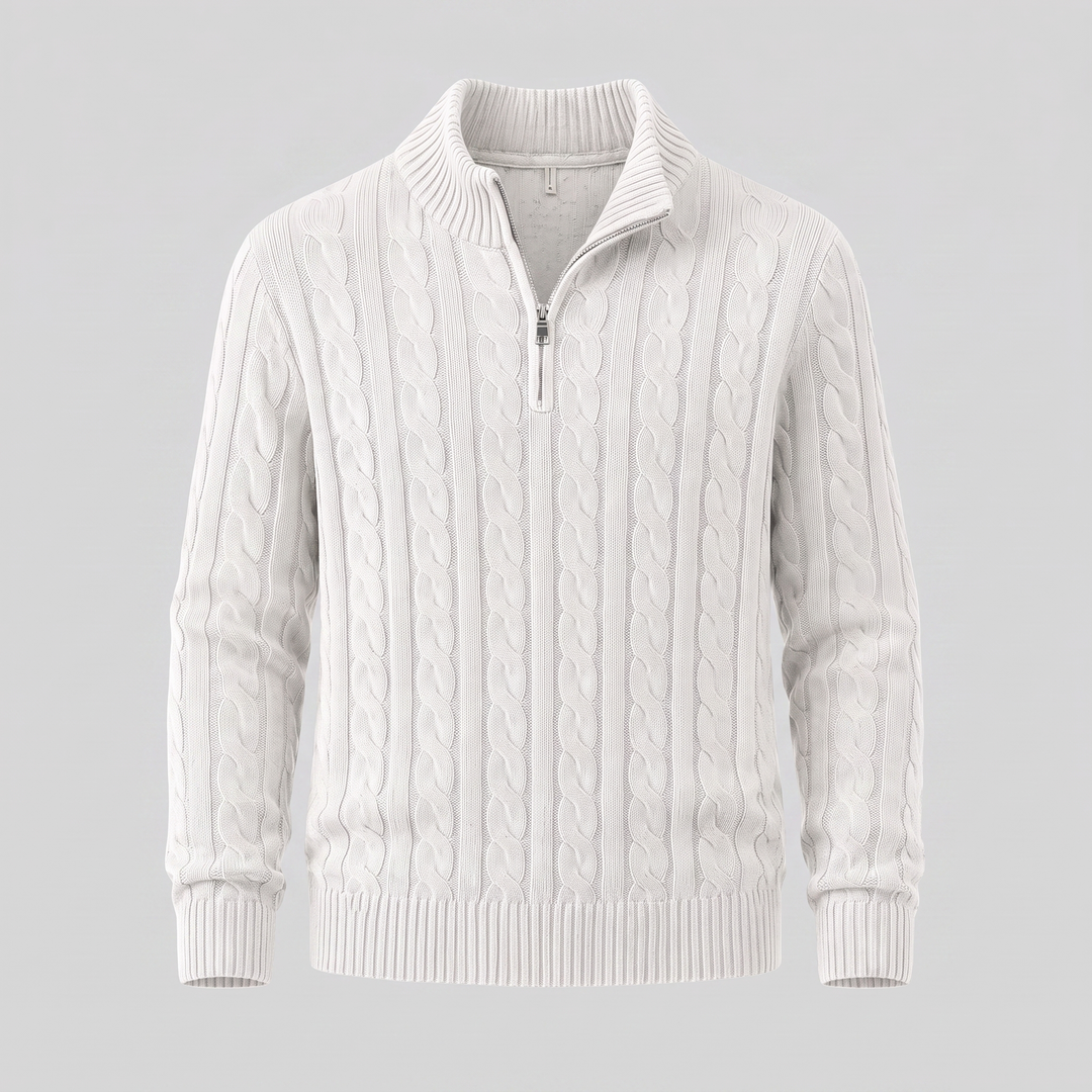 Emrys | Warm Cable Knit Half-Zip Sweater