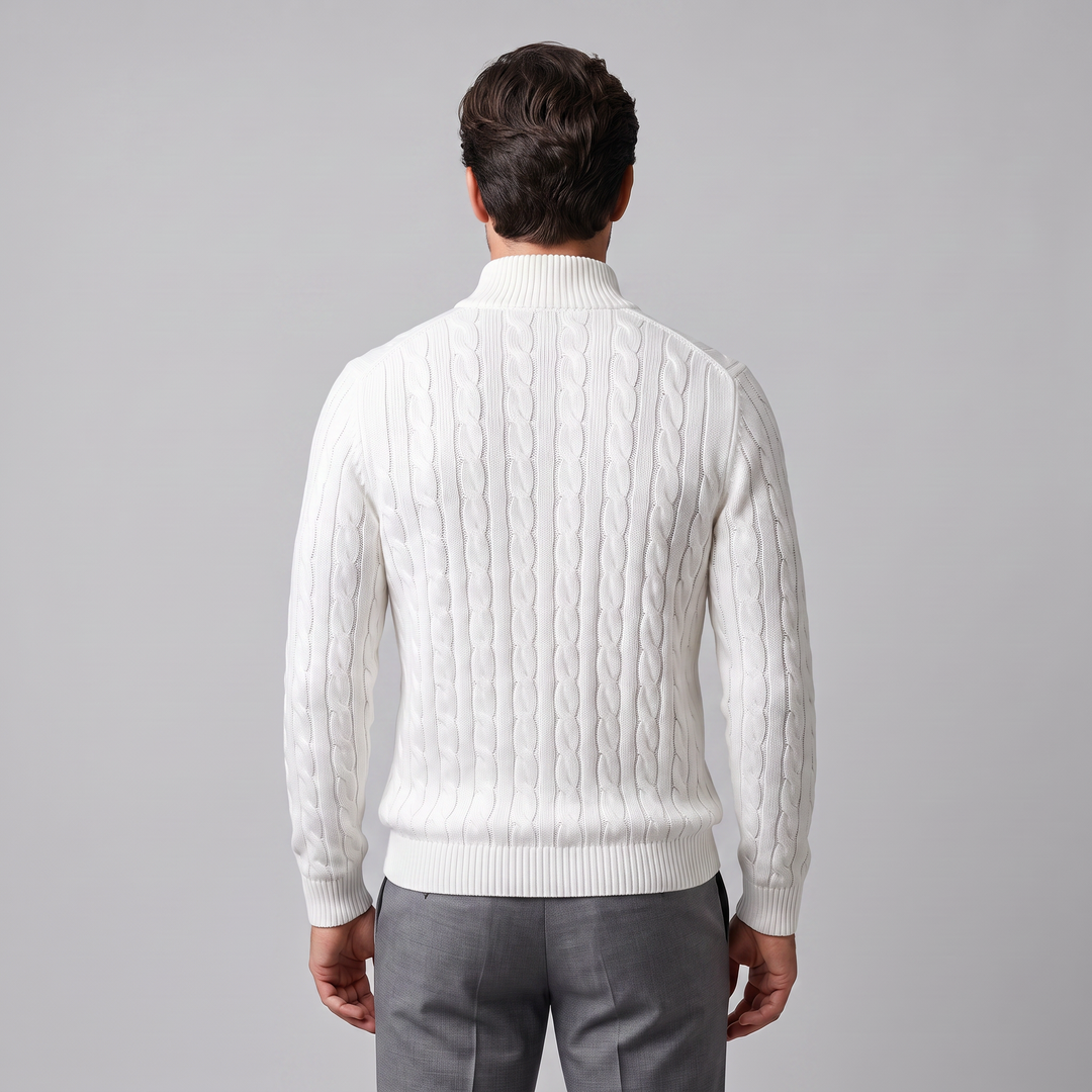 Emrys | Warm Cable Knit Half-Zip Sweater