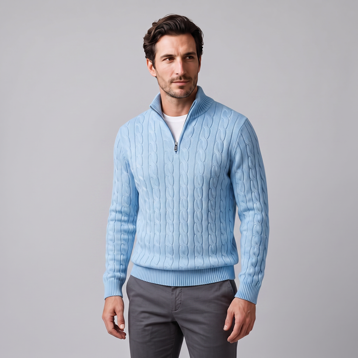 Emrys | Warm Cable Knit Half-Zip Sweater