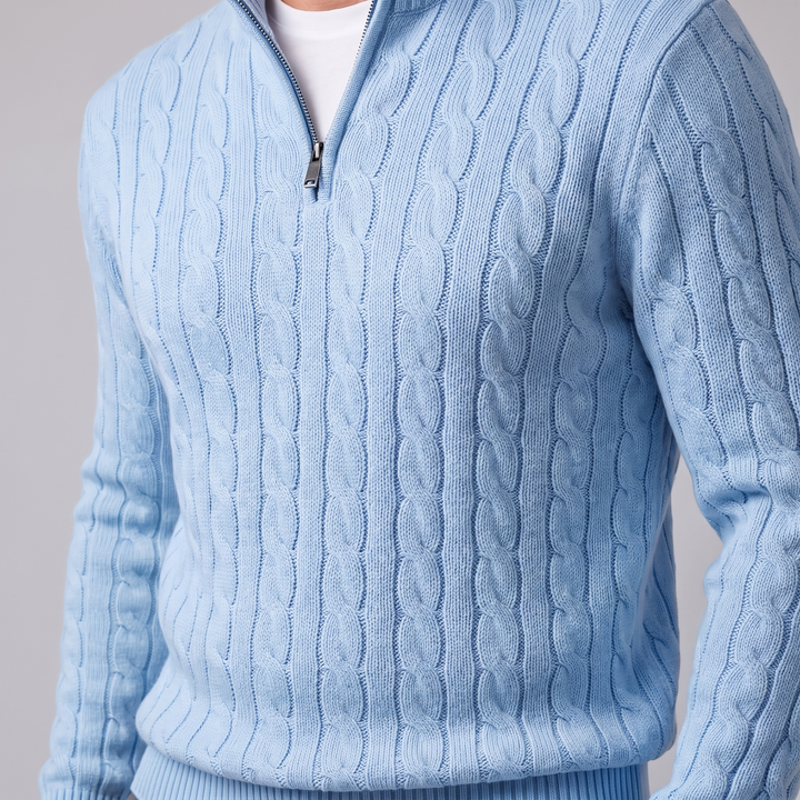 Emrys | Warm Cable Knit Half-Zip Sweater