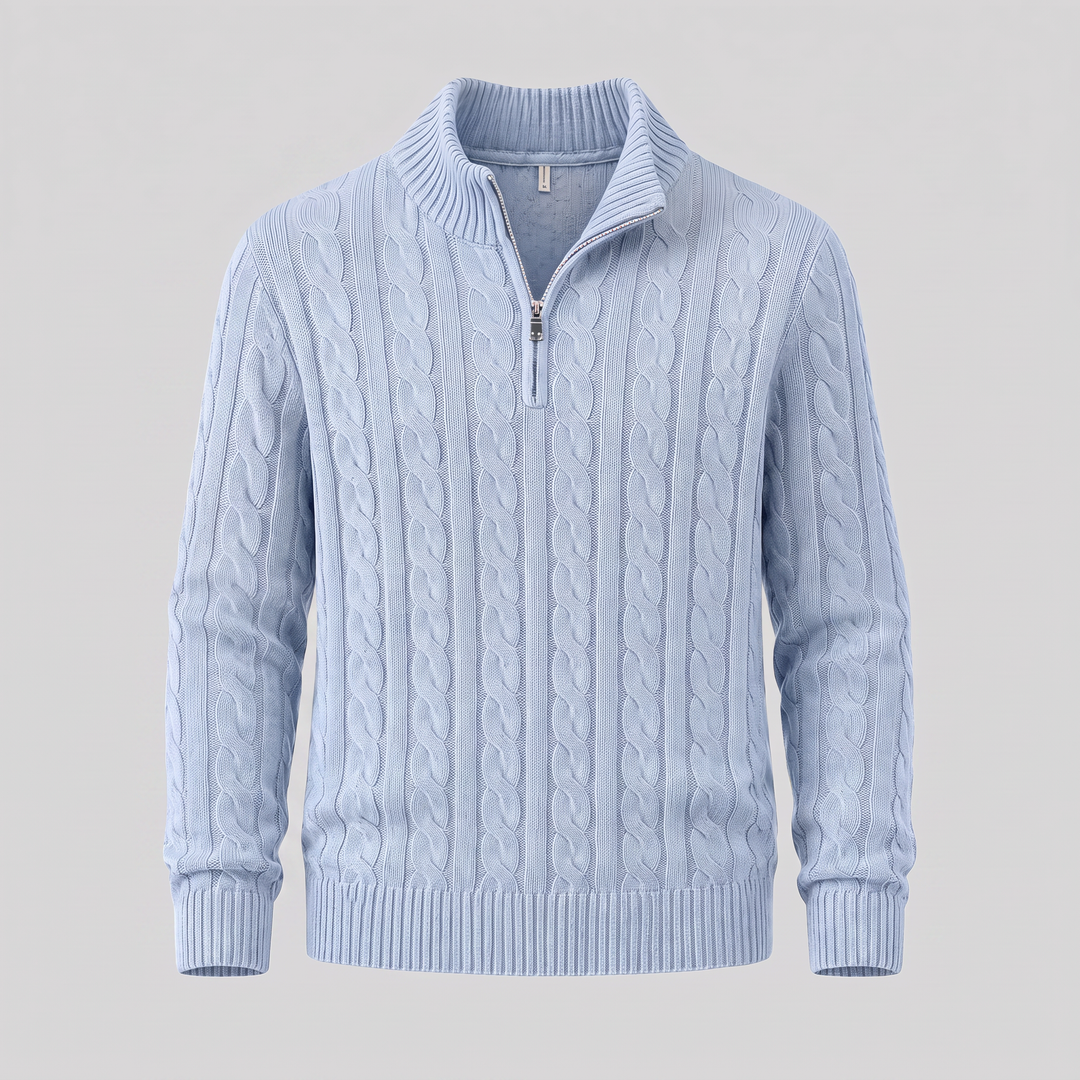 Emrys | Warm Cable Knit Half-Zip Sweater