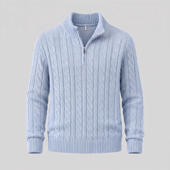 Emrys | Warm Cable Knit Half-Zip Sweater