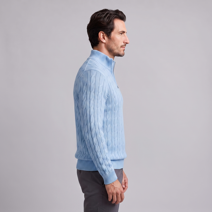 Emrys | Warm Cable Knit Half-Zip Sweater