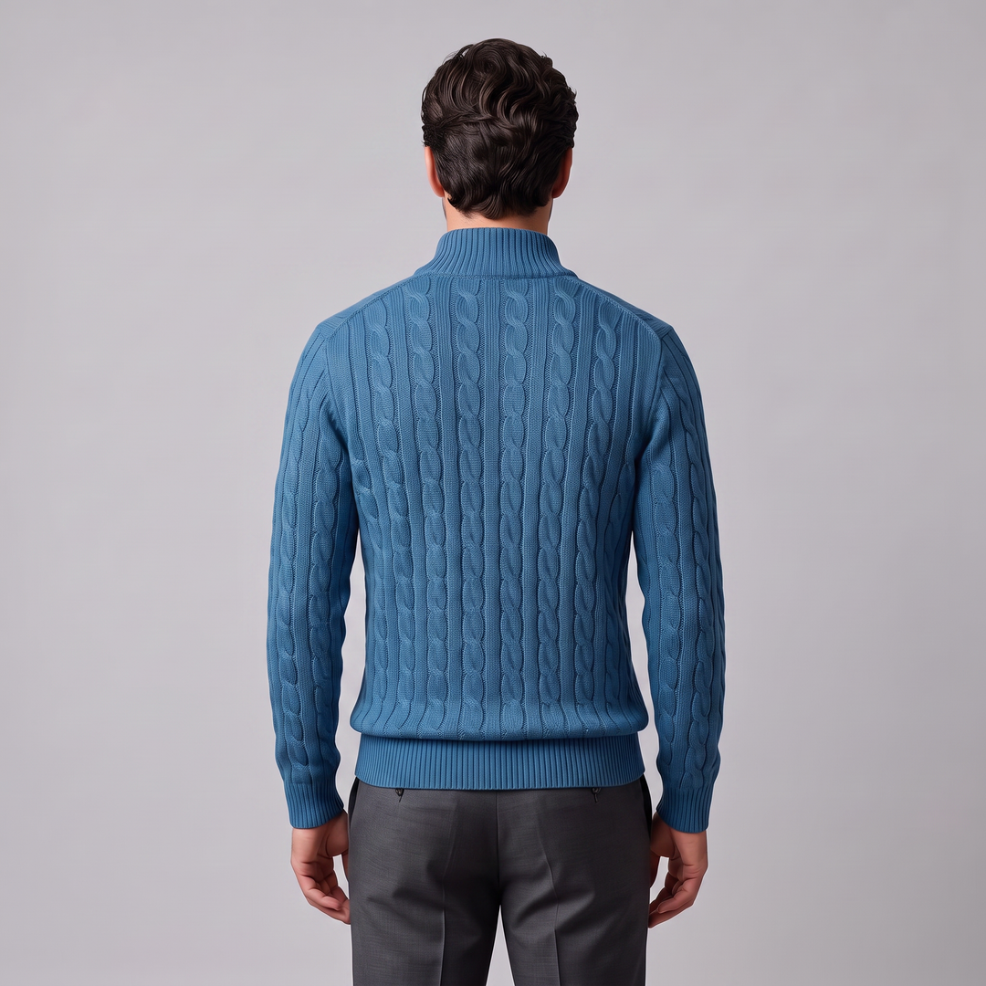 Emrys | Warm Cable Knit Half-Zip Sweater