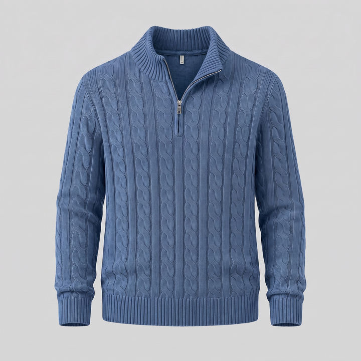 Emrys | Warm Cable Knit Half-Zip Sweater
