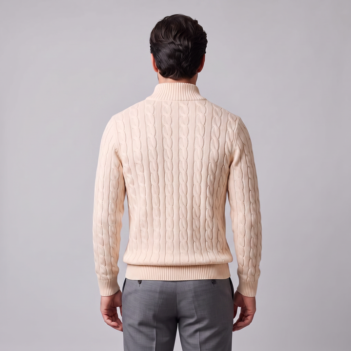 Emrys | Warm Cable Knit Half-Zip Sweater