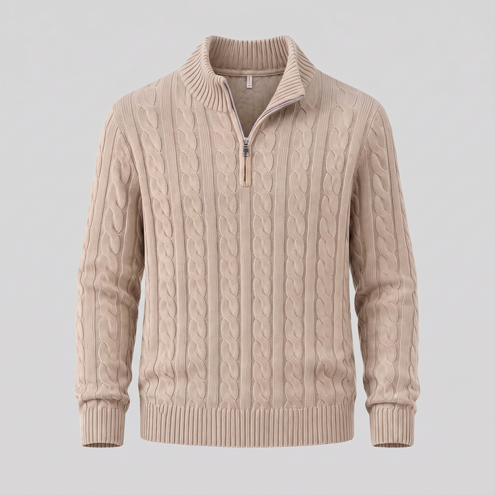 Emrys | Warm Cable Knit Half-Zip Sweater