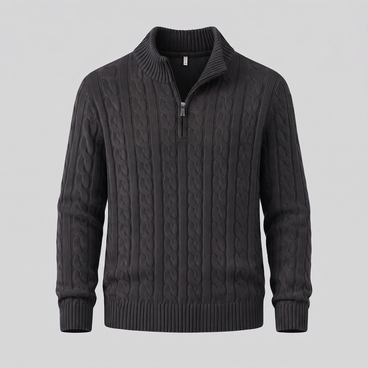 Emrys | Warm Cable Knit Half-Zip Sweater