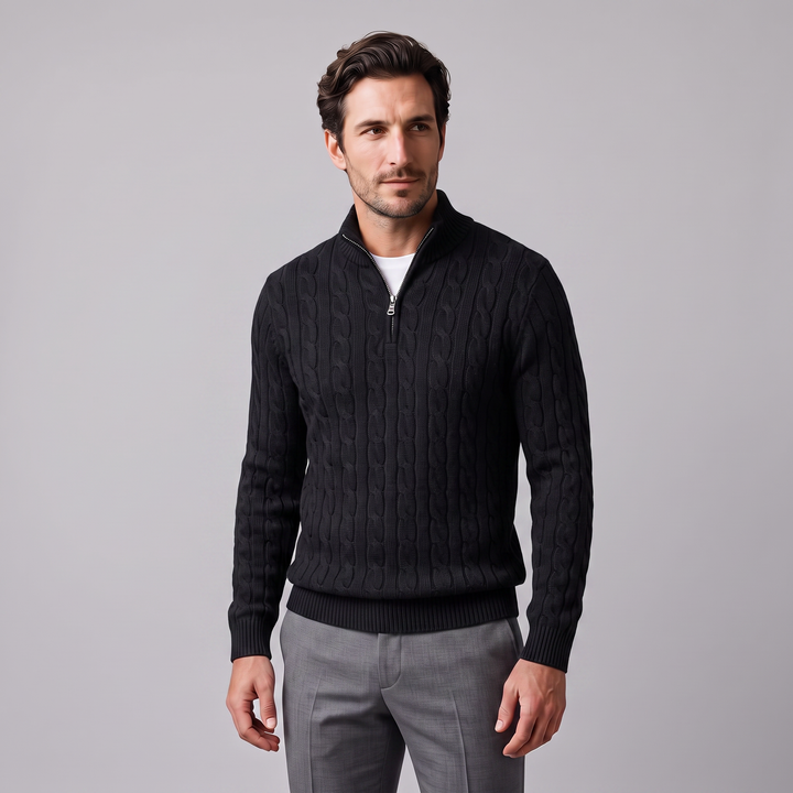 Emrys | Warm Cable Knit Half-Zip Sweater