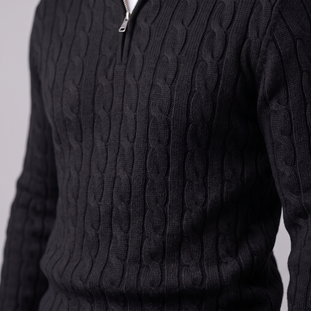 Emrys | Warm Cable Knit Half-Zip Sweater