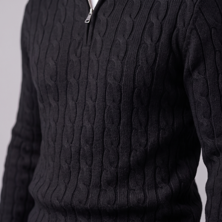 Emrys | Warm Cable Knit Half-Zip Sweater