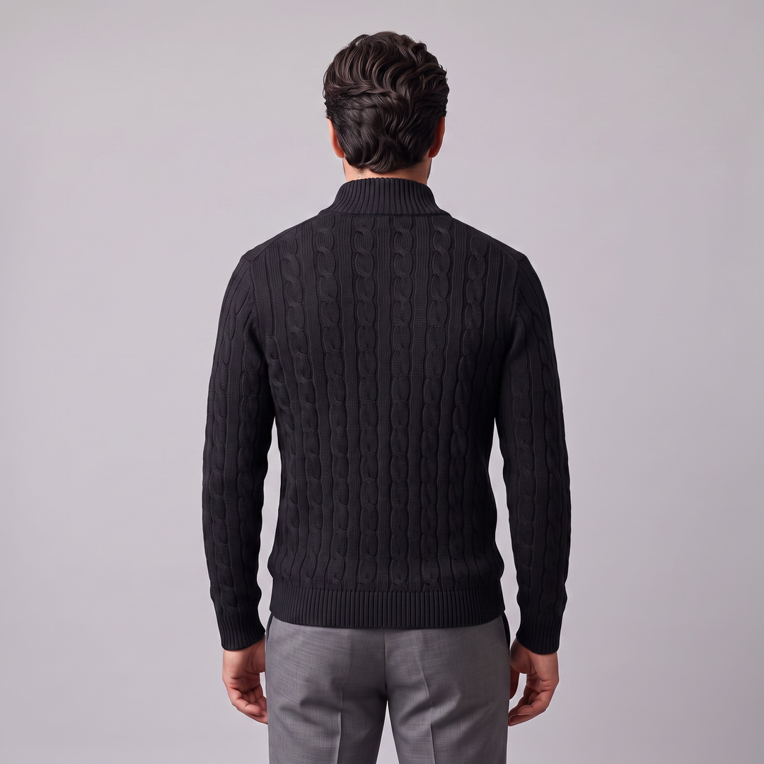 Emrys | Warm Cable Knit Half-Zip Sweater