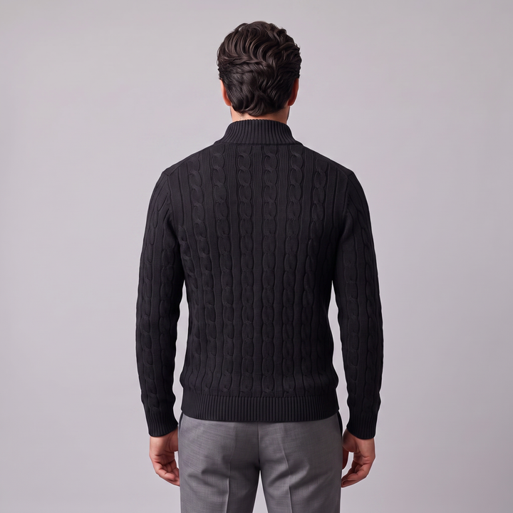 Emrys | Warm Cable Knit Half-Zip Sweater