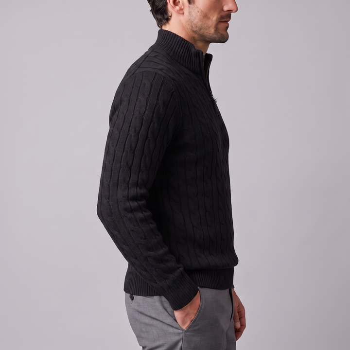 Emrys | Warm Cable Knit Half-Zip Sweater