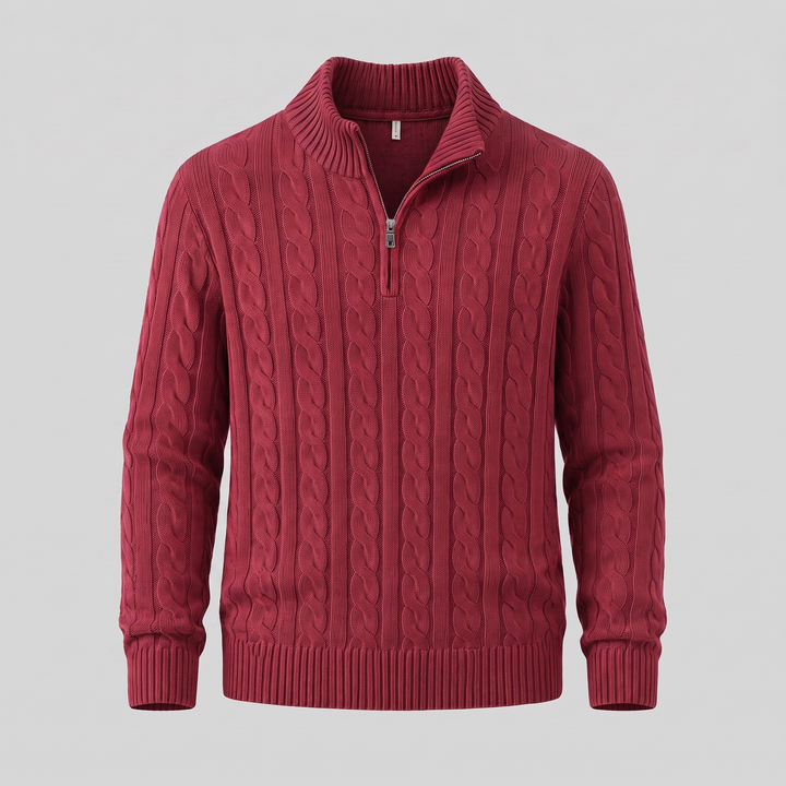 Emrys | Warm Cable Knit Half-Zip Sweater