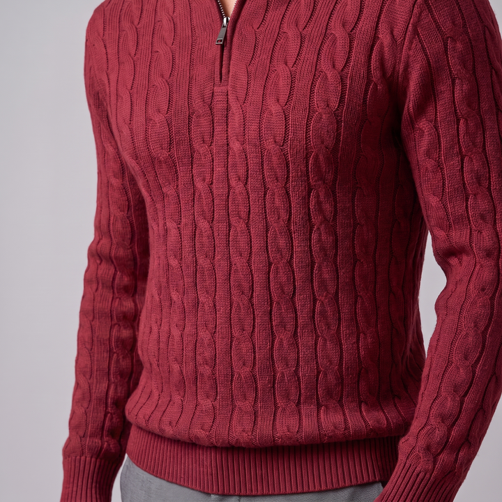 Emrys | Warm Cable Knit Half-Zip Sweater