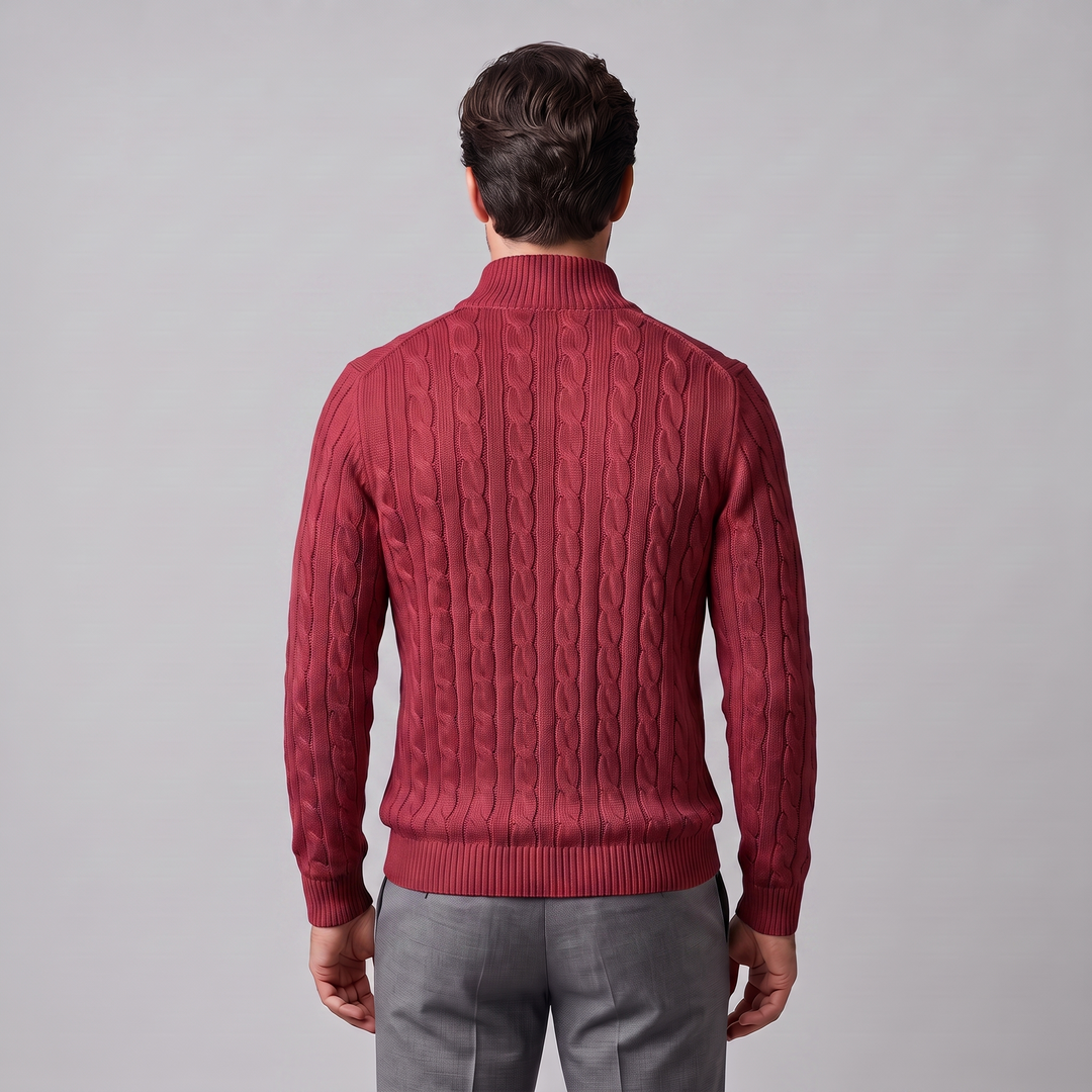 Emrys | Warm Cable Knit Half-Zip Sweater