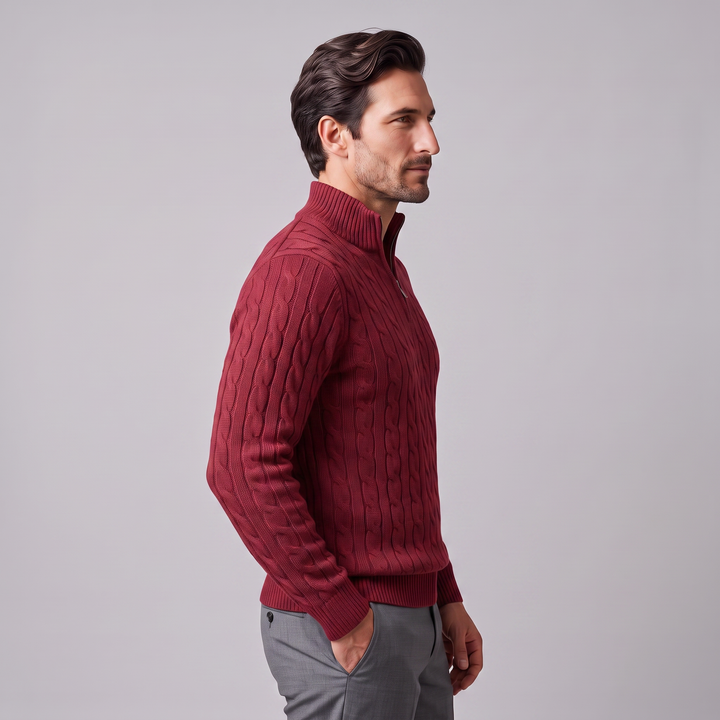 Emrys | Warm Cable Knit Half-Zip Sweater