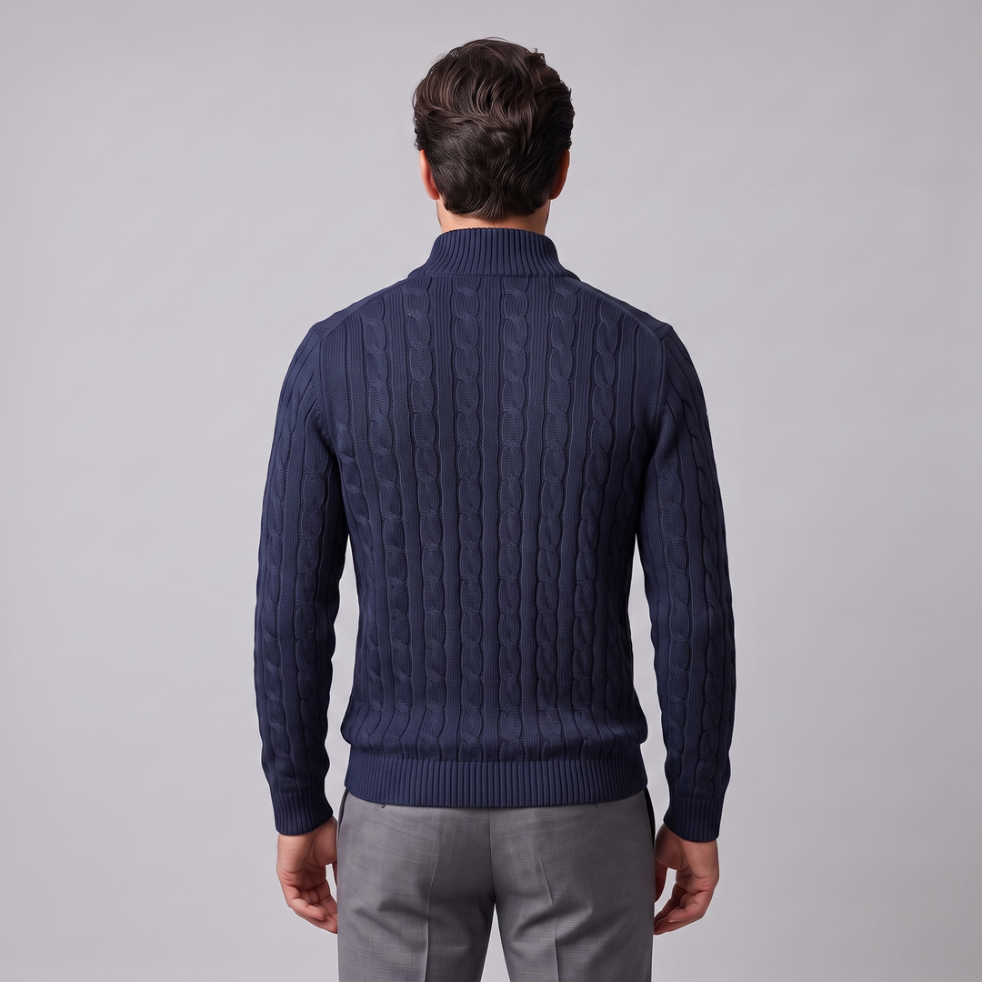 Emrys | Warm Cable Knit Half-Zip Sweater
