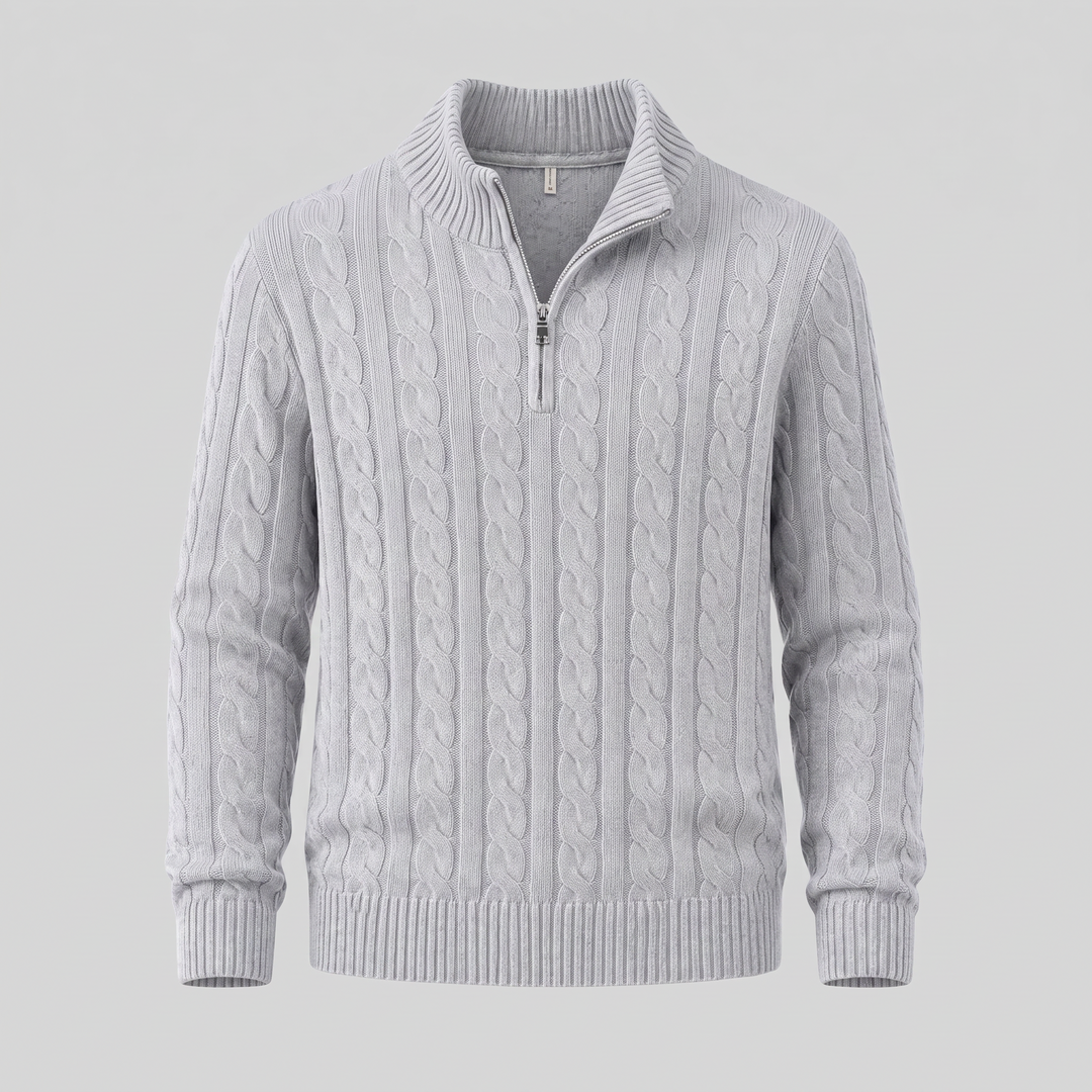 Emrys | Warm Cable Knit Half-Zip Sweater