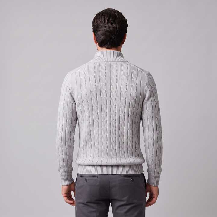 Emrys | Warm Cable Knit Half-Zip Sweater
