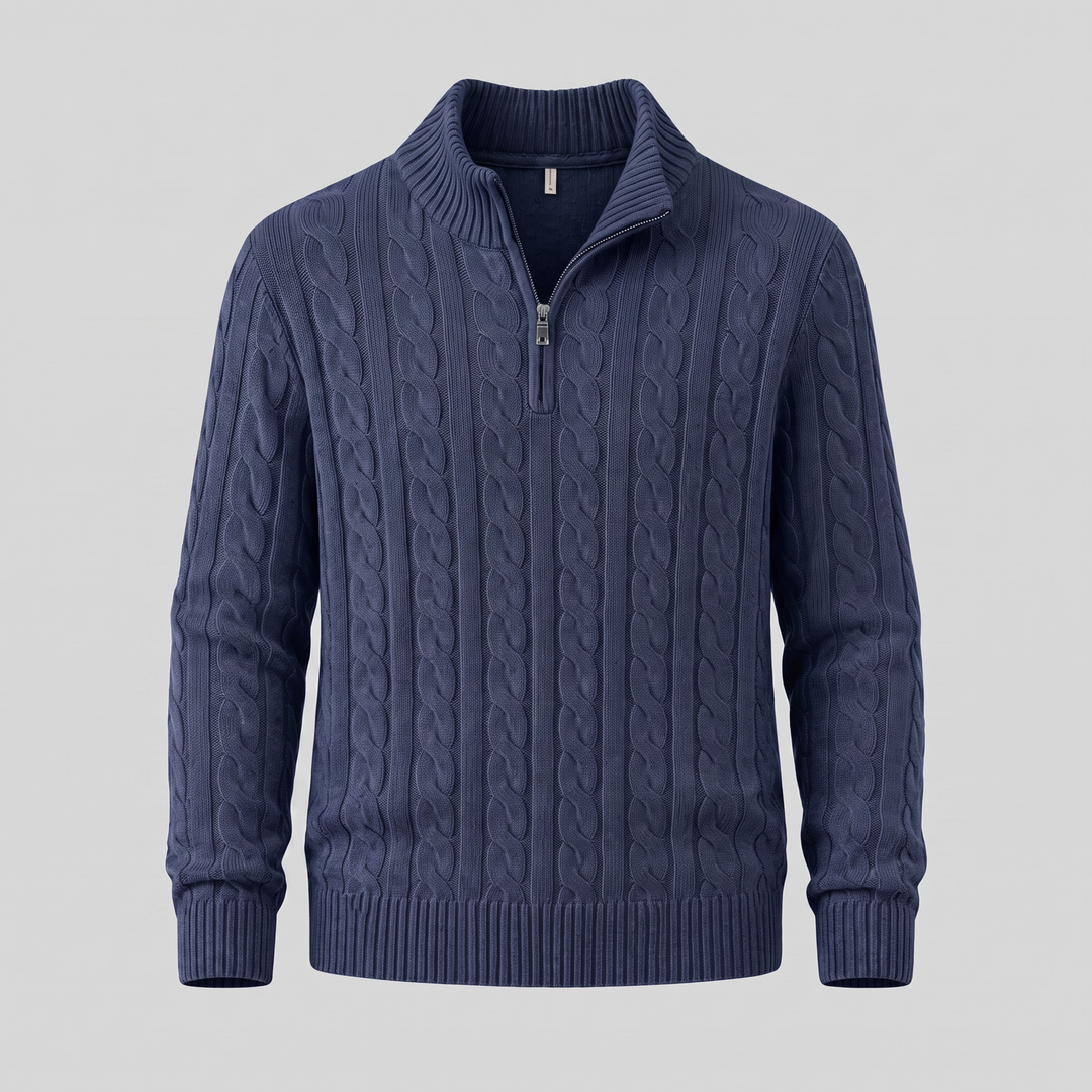 Emrys | Warm Cable Knit Half-Zip Sweater