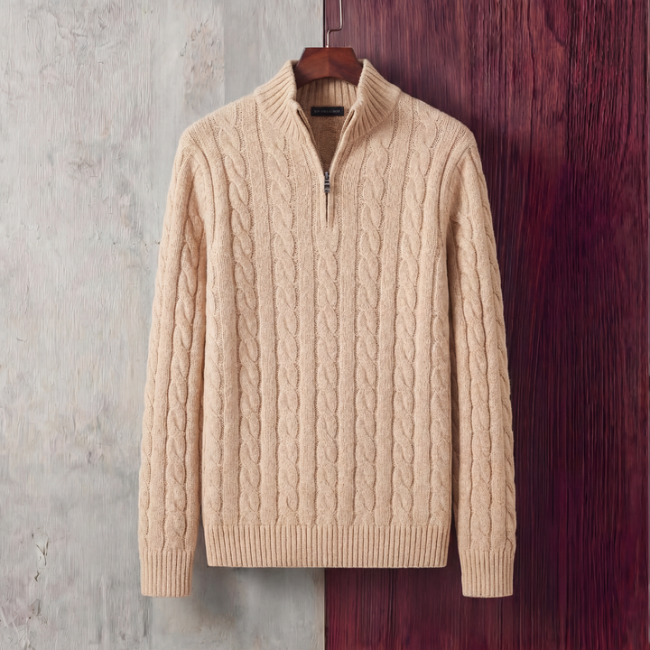 Algernon | Casual Cable Knit Quarter Zip Jumper for Men