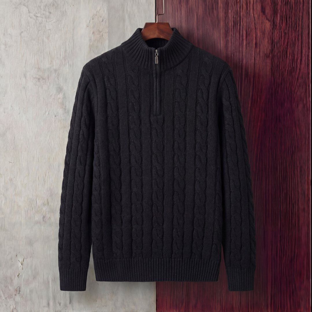 Algernon | Casual Cable Knit Quarter Zip Jumper for Men