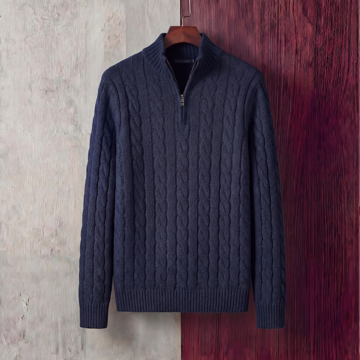Algernon | Casual Cable Knit Quarter Zip Jumper for Men