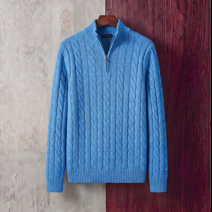 Algernon | Casual Cable Knit Quarter Zip Jumper for Men