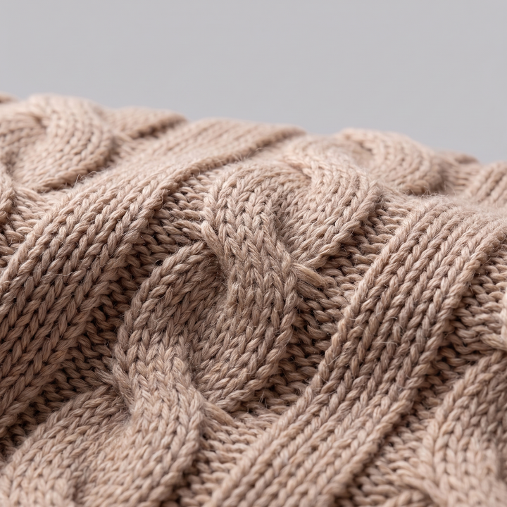 Louis | Warm Cable Knit Wool Crew Neck Sweater