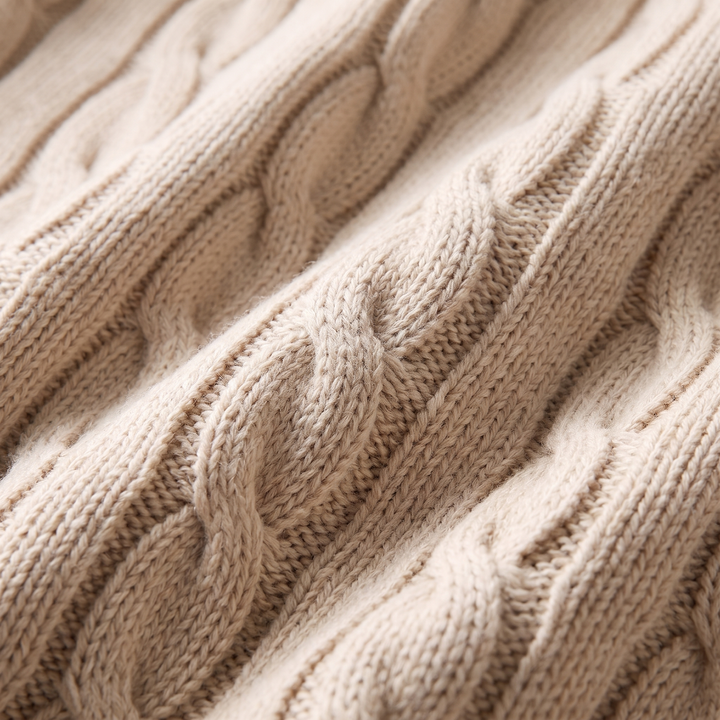 Louis | Warm Cable Knit Wool Crew Neck Sweater