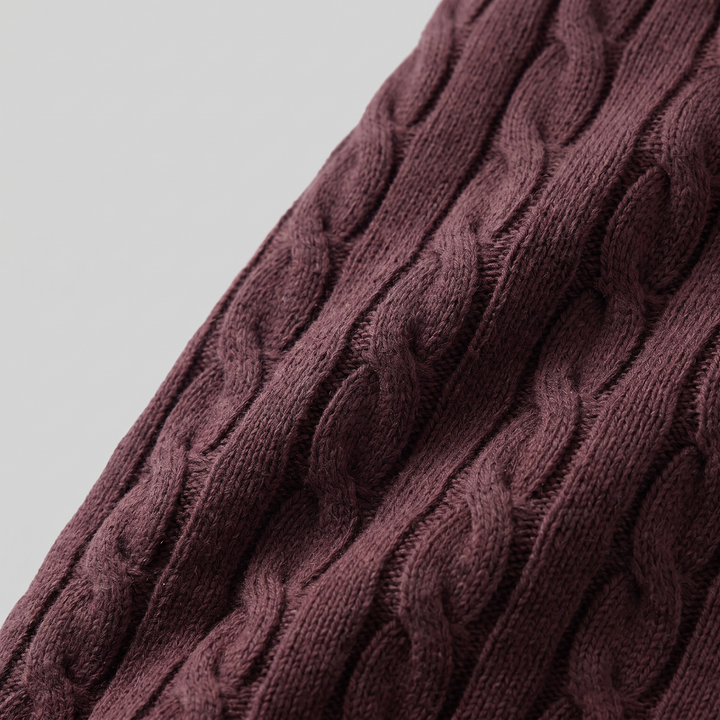 Louis | Warm Cable Knit Wool Crew Neck Sweater