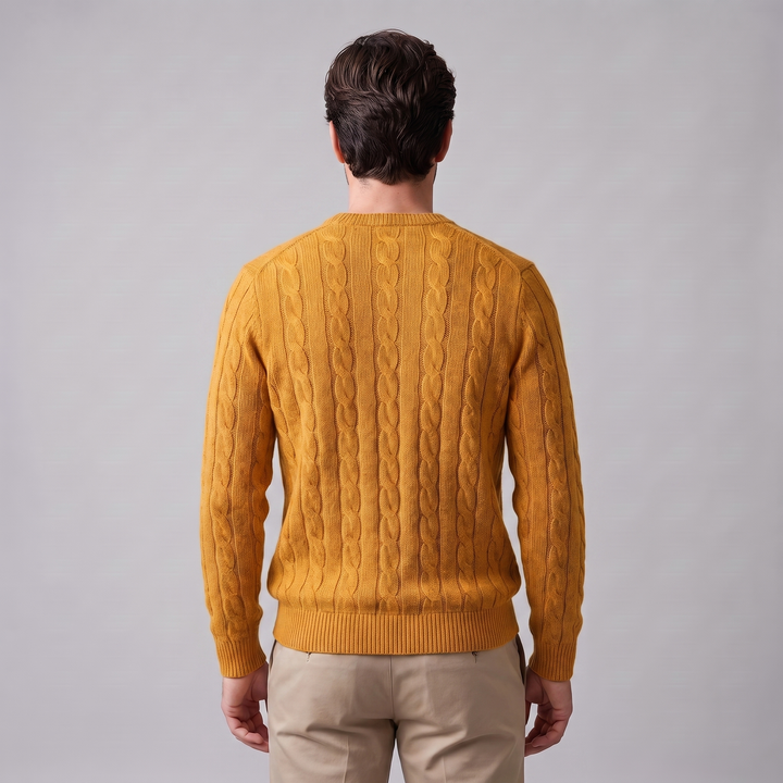 Louis | Warm Cable Knit Wool Crew Neck Sweater