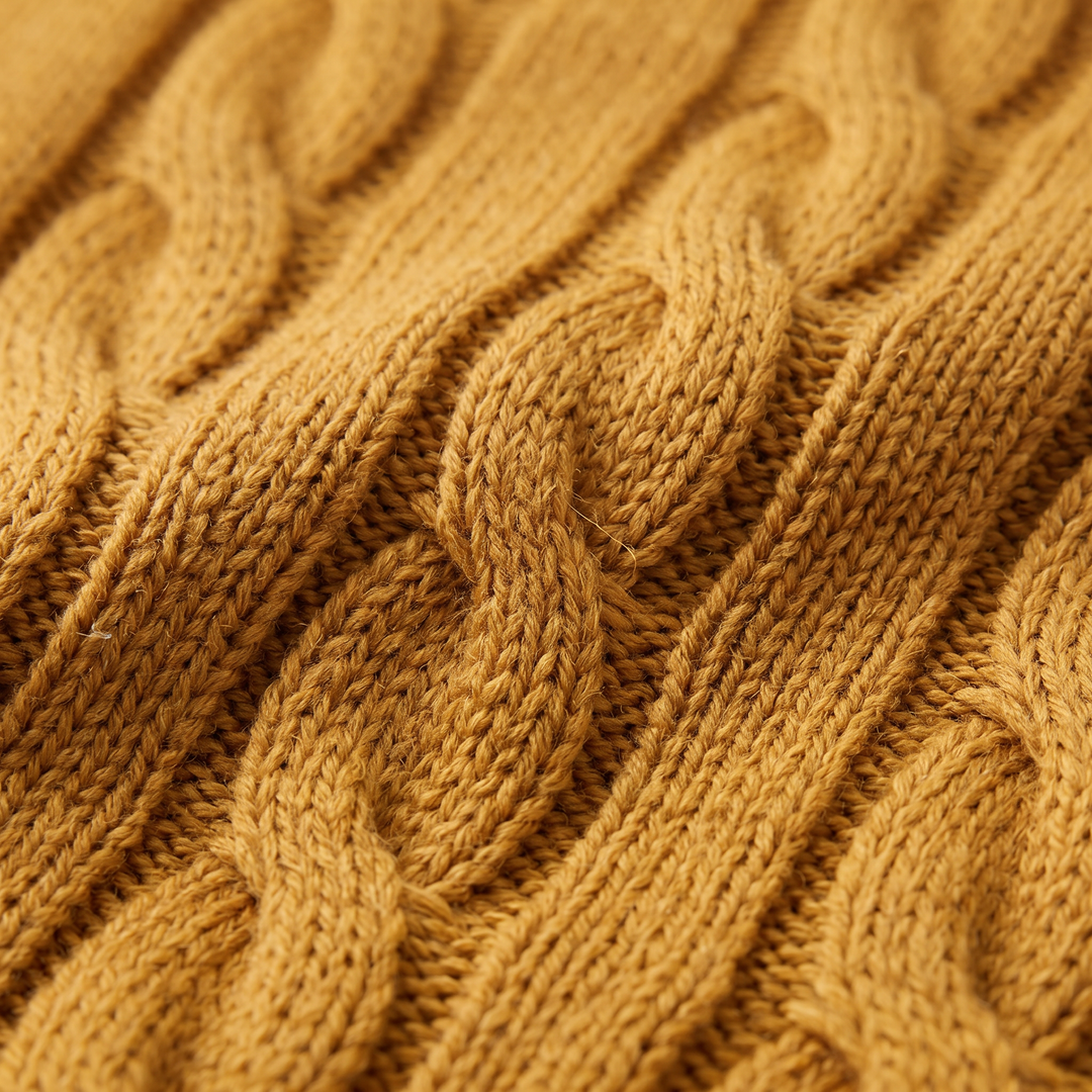 Louis | Warm Cable Knit Wool Crew Neck Sweater