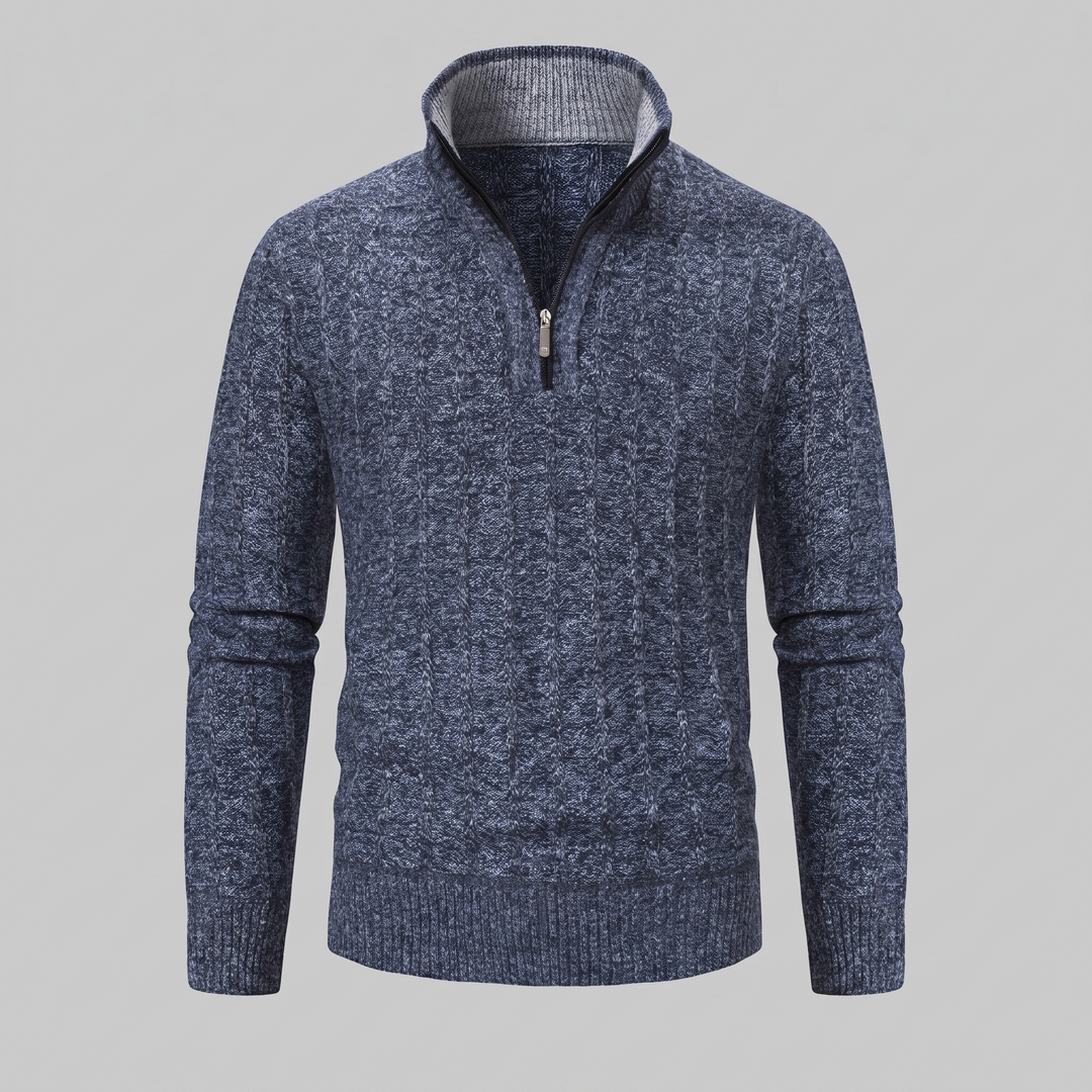 Fergus | Sharp Cable Knit Quarter-Zip Jumper for Men