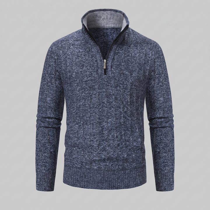 Fergus | Sharp Cable Knit Quarter-Zip Jumper for Men